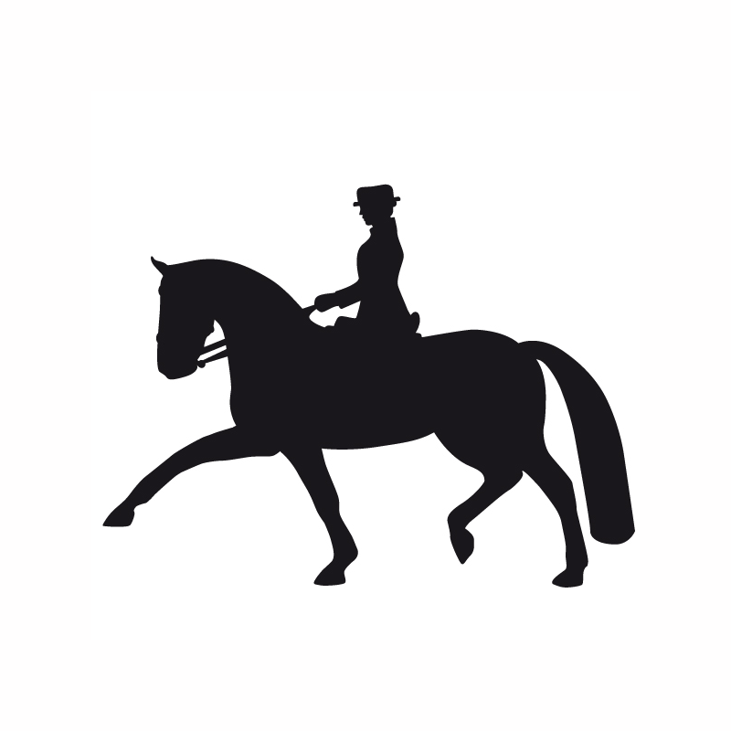 Aufkleber Dressur Pferd Mod.2 Schwarz