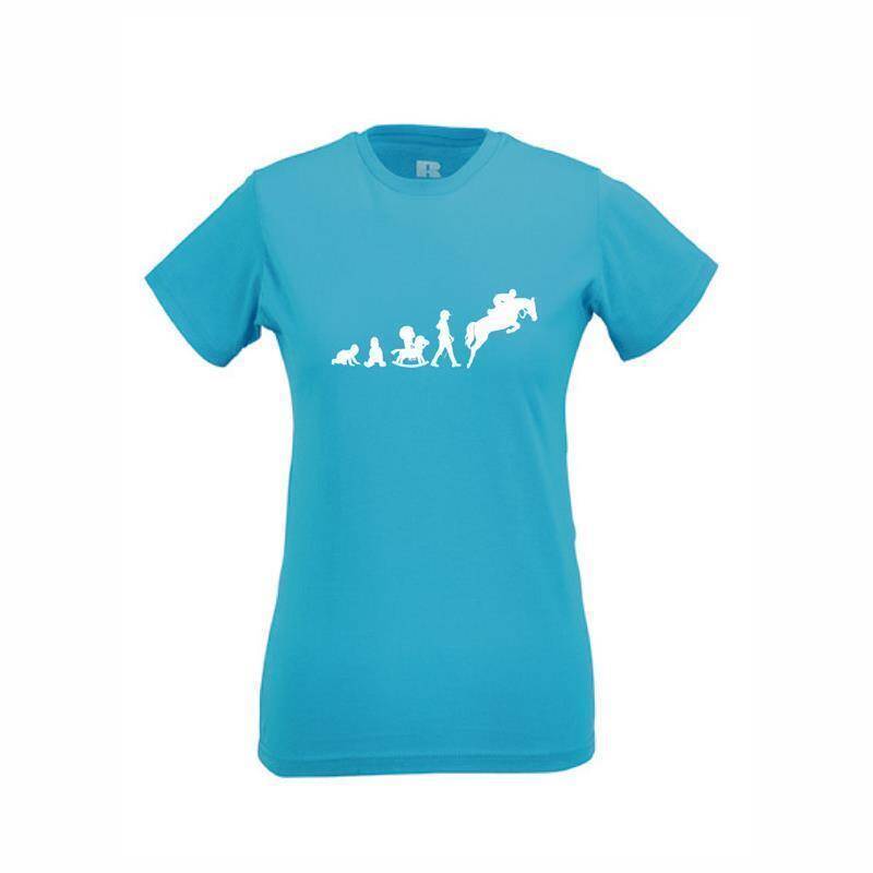 T-Shirt in Türkis Evolution Springreiter in XS