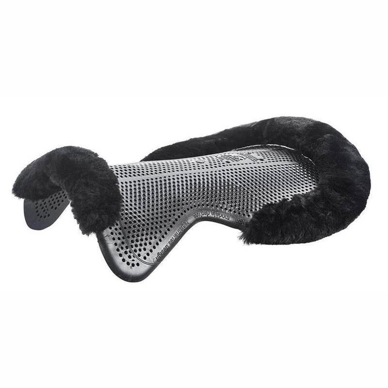 Acavallo Gel Pad LAMMFELL in Schwarz - Größe: M