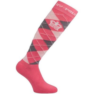 HVP Reitsocken Argyle in Raspberry - Größe: 35-38