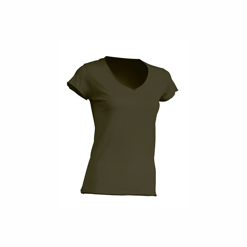 Shirt Ladies V-Neck in Khaki Damen L
