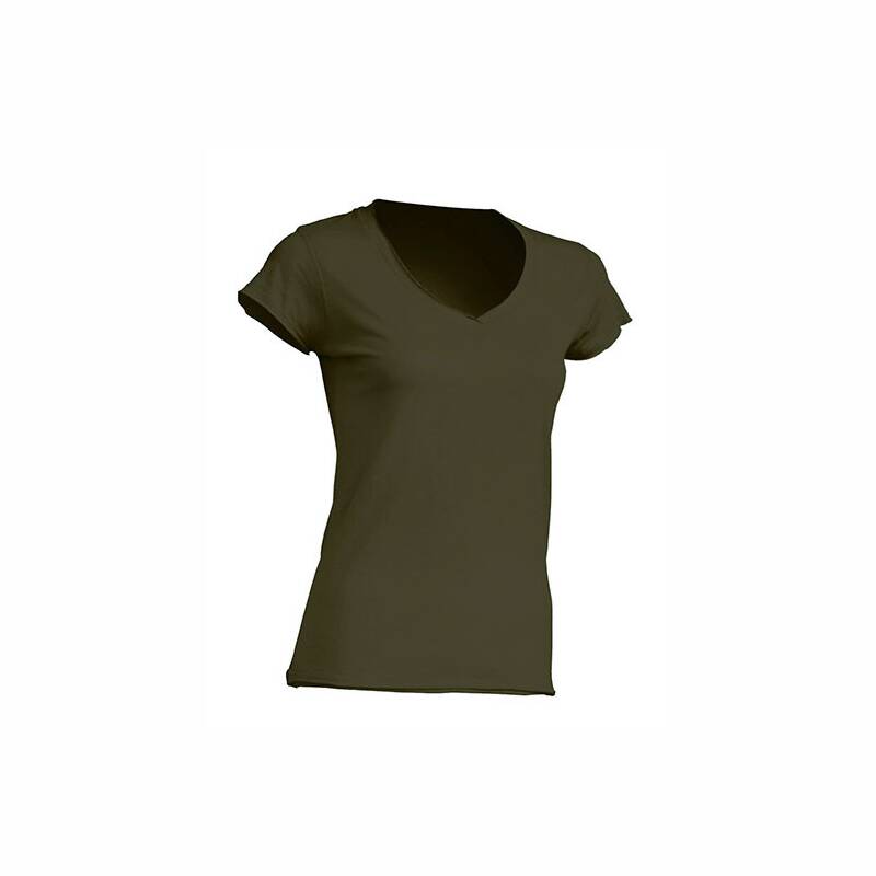 Shirt Ladies V-Neck in Khaki Damen XL