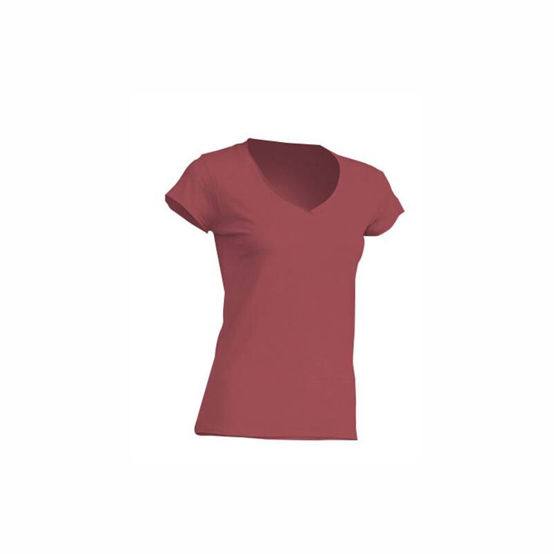 Shirt Ladies V-Neck in Cardinal Damen S
