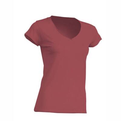 Shirt Ladies V-Neck in Cardinal Damen S