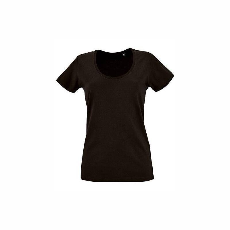 Shirt Ladies Round-Neck in Schwarz Damen S
