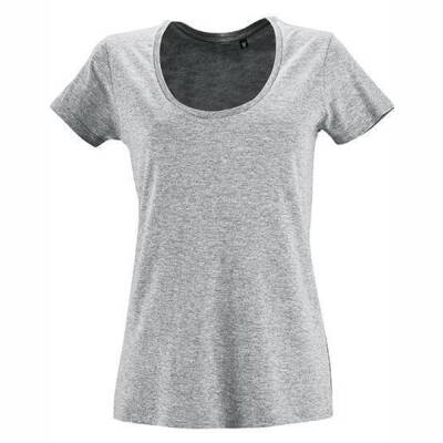 Shirt Ladies Round-Neck in Grey Melange Damen S
