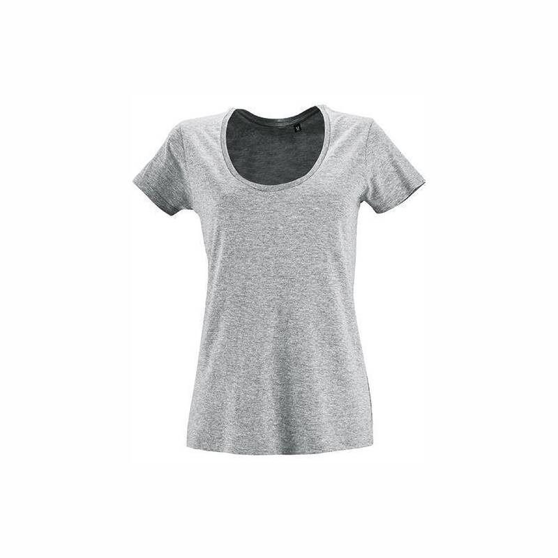 Shirt Ladies Round-Neck in Grey Melange Damen XL