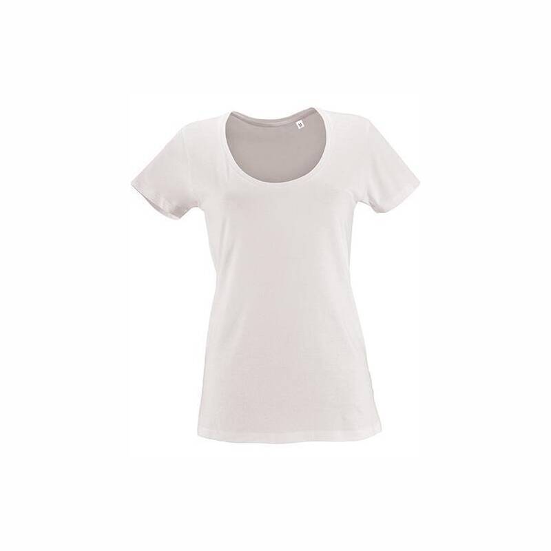 Shirt Ladies Round-Neck in Weiß Damen XL