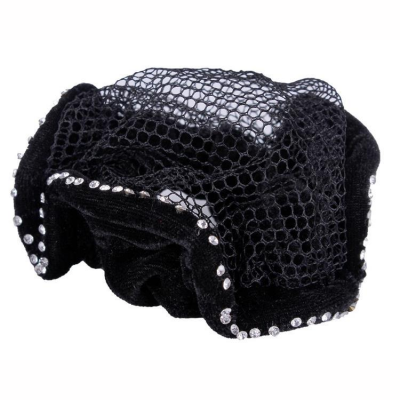 QHP Haarnetz Velvet in Schwarz/Silber