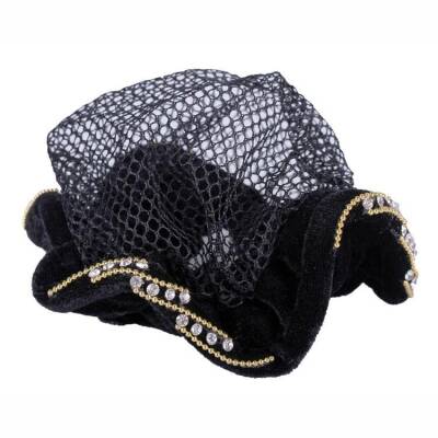 QHP Haarnetz Velvet in Schwarz/Gold