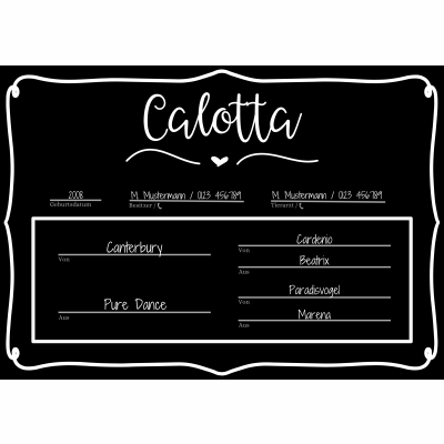 Boxenschild konfigurierbar Modell Calotta