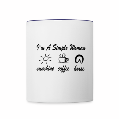 Tasse zweifarbig - Weiß/Kobaltblau