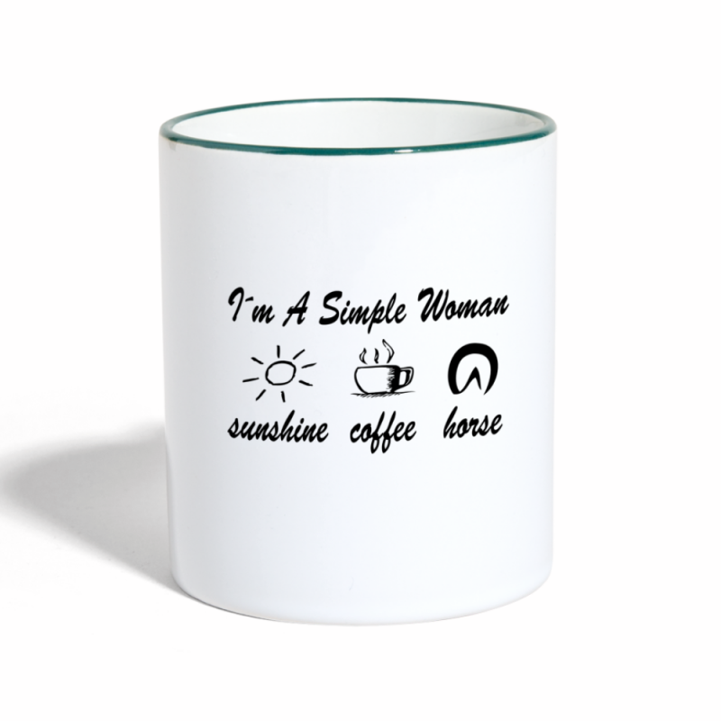 Tasse zweifarbig - Weiß/Dunkelgrün