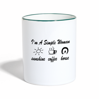Tasse zweifarbig - Weiß/Dunkelgrün