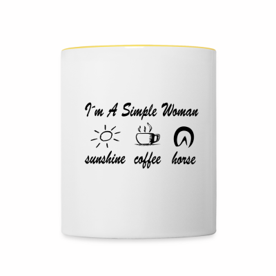 Tasse zweifarbig - Weiß/Gelb