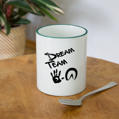 Tasse zweifarbig - Weiß/Dunkelgrün