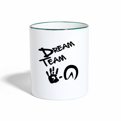 Tasse zweifarbig - Weiß/Dunkelgrün
