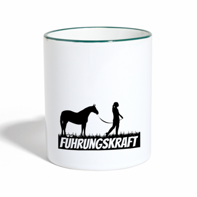 Tasse zweifarbig - Weiß/Dunkelgrün