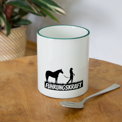 Tasse zweifarbig - Weiß/Dunkelgrün