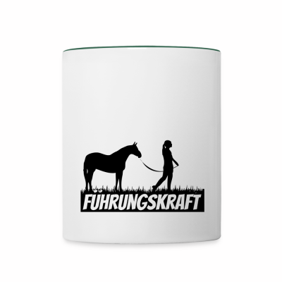 Tasse zweifarbig - Weiß/Dunkelgrün