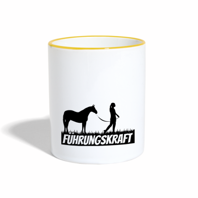 Tasse zweifarbig - Weiß/Gelb