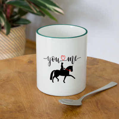 Tasse zweifarbig - Weiß/Dunkelgrün
