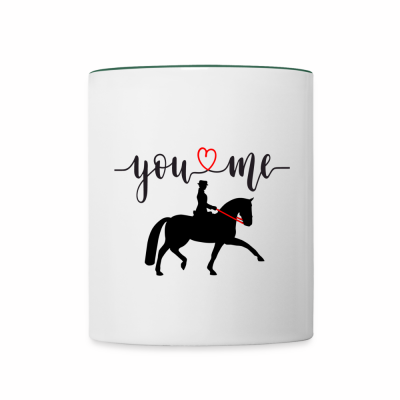 Tasse zweifarbig - Weiß/Dunkelgrün