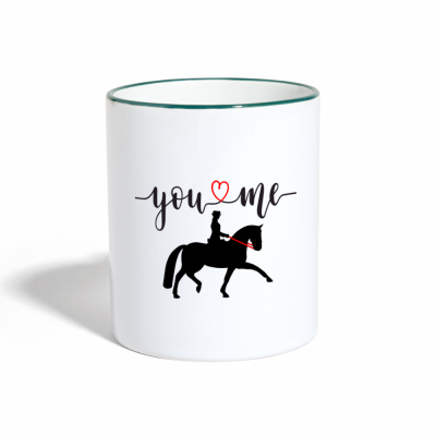 Tasse zweifarbig - Weiß/Dunkelgrün