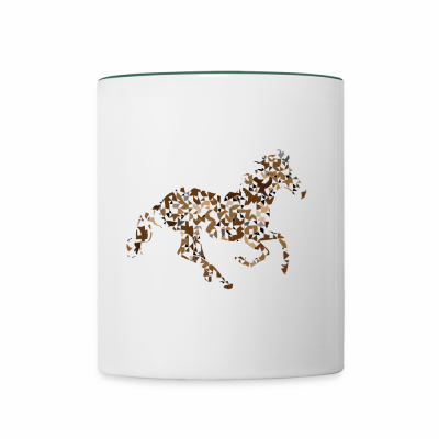 Tasse zweifarbig - Weiß/Dunkelgrün