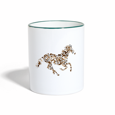 Tasse zweifarbig - Weiß/Dunkelgrün