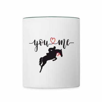 Tasse zweifarbig - Weiß/Dunkelgrün