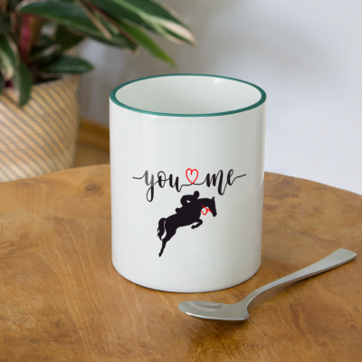 Tasse zweifarbig - Weiß/Dunkelgrün