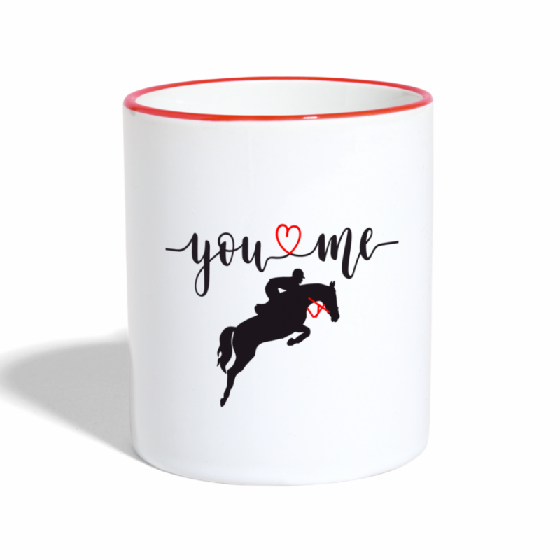 Tasse zweifarbig - Weiß/Rot