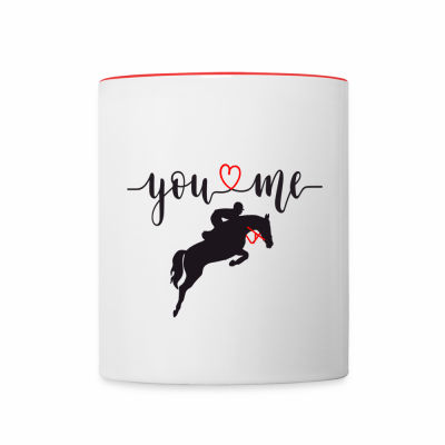 Tasse zweifarbig - Weiß/Rot