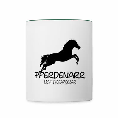 Tasse zweifarbig - Weiß/Dunkelgrün