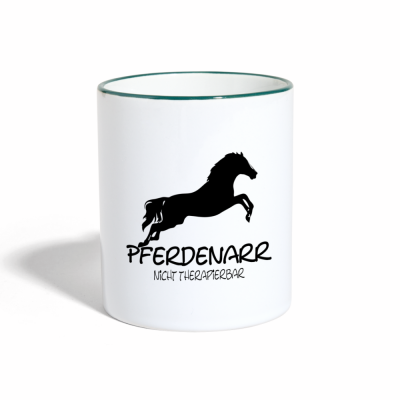 Tasse zweifarbig - Weiß/Dunkelgrün