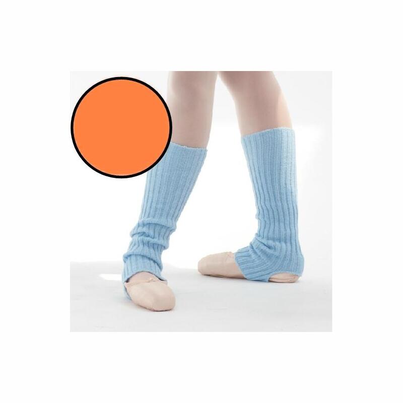 Beinwärmer mit Fersenloch in Neon-Orange für Kinder