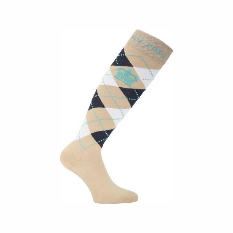 HVP Reitsocken Kniestrumpf Argyle in Sand