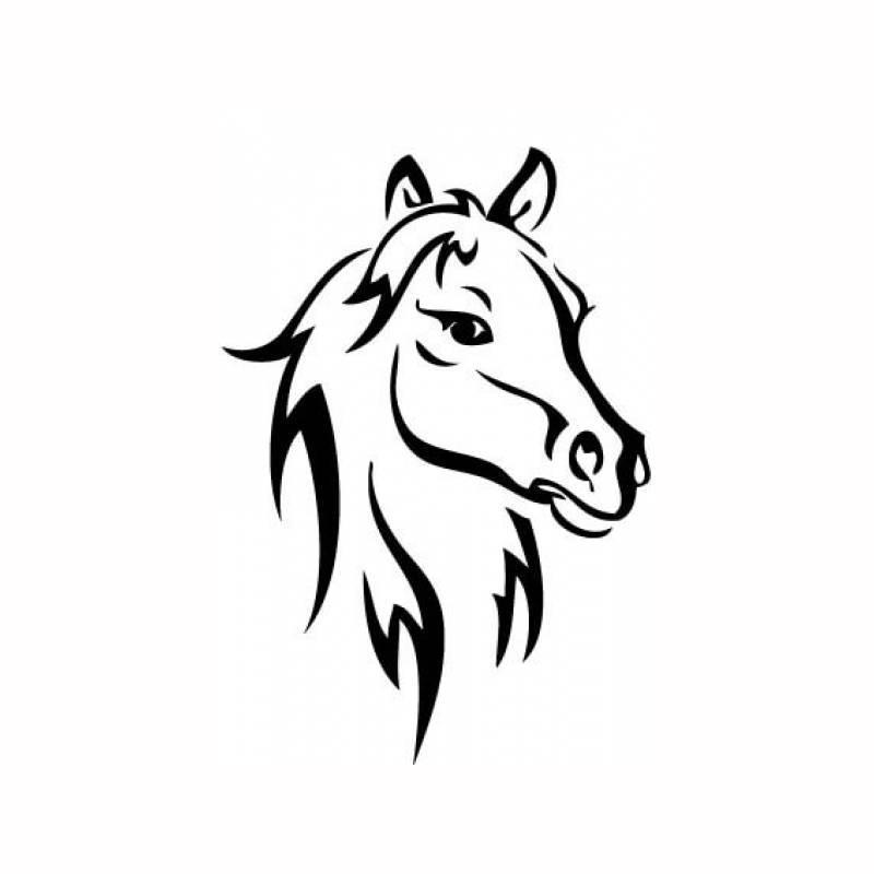 Aufkleber Pferd Modell 3 Weiß