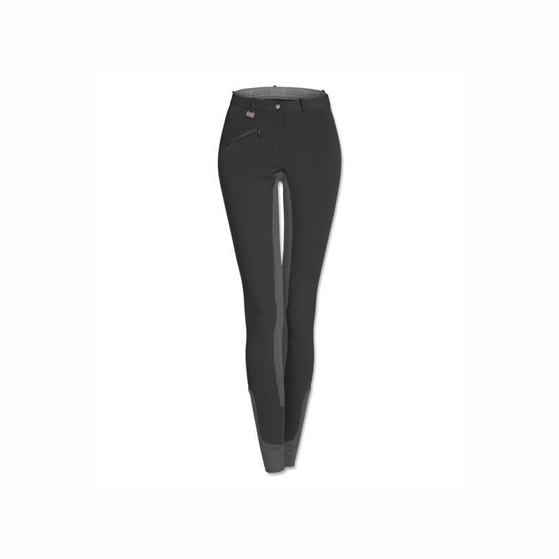 Kinder Vollbesatz-Reithose Fun Sport in Schwarz/Grau - Größe: 176