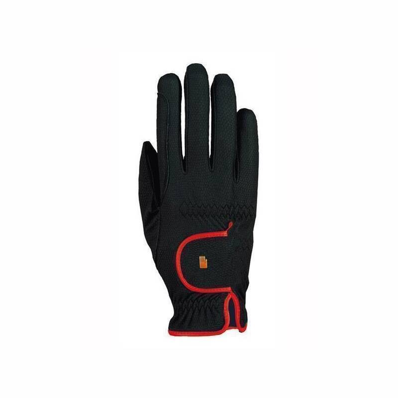 Roeckl Damen-Reithandschuh Lona in Schwarz/Rot - Größe: 8,0