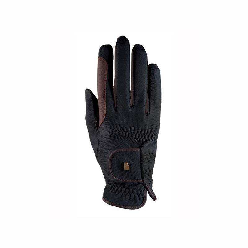 Roeckl Reithandschuh Malta in Schwarz/Mokka - Größe: 8,5